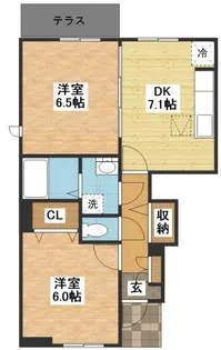 ベルメゾン B【1階】の間取り