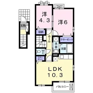 マリンコート・掛川【2階】の間取り