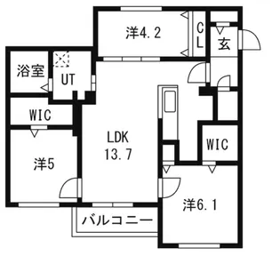 ブランシャールCHATELET琴似EAST【2階】の間取り