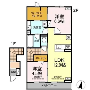 デローザ【2階】の間取り
