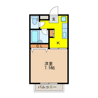 クレストV峰B (旧ヴィラ・ヴィアンカ)【2階】の間取り