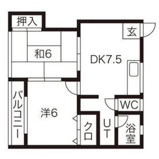 2DKの間取り画像