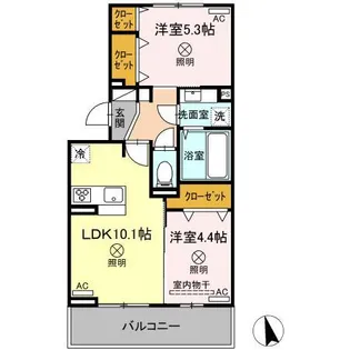 ウェスタ古閑中【3階】の間取り