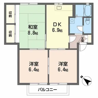 ハイマート白石 C棟【2階】の間取り