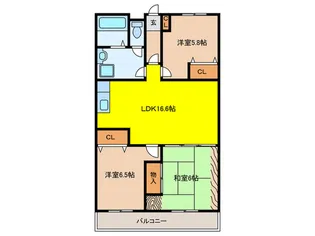 ファミール宝塚【4階】の間取り