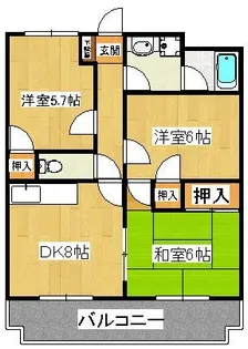 グランテージ丸太【2階】の間取り