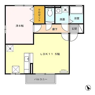 新潟県新潟市江南区亀田向陽2【アパート】の間取り