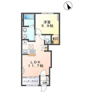 カーサ・フェリーチェS【1階】の間取り