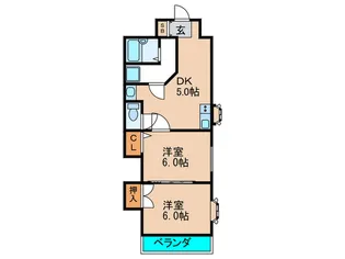 三熊ハイツ渚5号【1階】の間取り