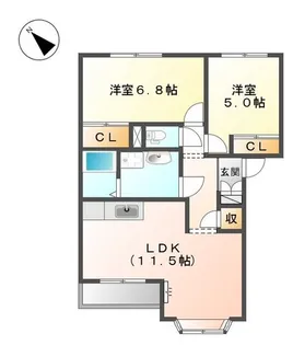 アシューレ【2階】の間取り