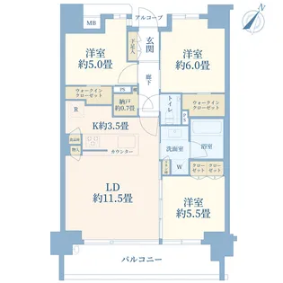 シティハウス大塚ステーションコート【5階】の間取り