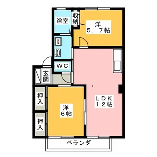 ディアコート イムズ B棟【1階】の間取り