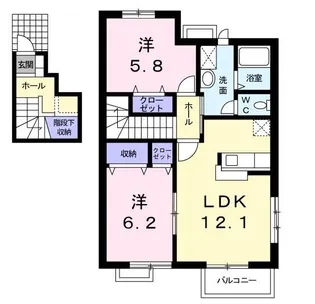 スワンB【2階】の間取り