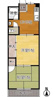 富雄サニーハイツ【3階】の間取り