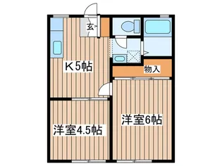 筒井ハイツ【1階】の間取り