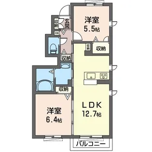 ソレイユデプランタン【1階】の間取り