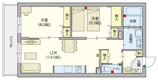 (シニア限定)グランビレッジ橋本【2階】の間取り