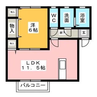 カームハイツIII【1階】の間取り