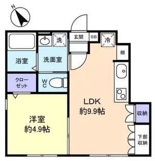 ラティオ勝田台【1階】の間取り