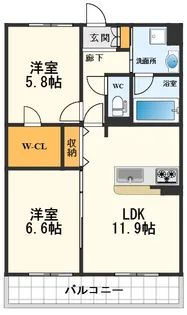 プロスペリテ島本【1階】の間取り