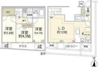 オープンレジデンス祐天寺【1階】の間取り