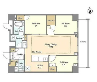 オアーゼ新宿市谷薬王寺【5階】の間取り