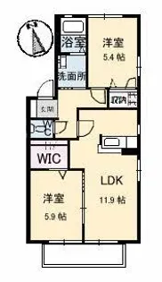 ノーブル田ノ上【2階】の間取り