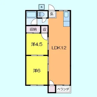 置田第2ハイツ【3階】の間取り