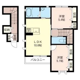 コーポクレールB【2階】の間取り