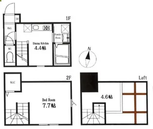 ハーミットクラブハウス大岡山【2階】の間取り