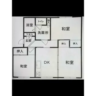 くず葉団地1号棟【3階】の間取り