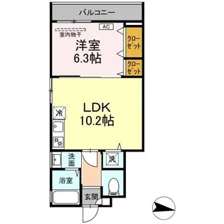 メロディア原口 C棟【1階】の間取り