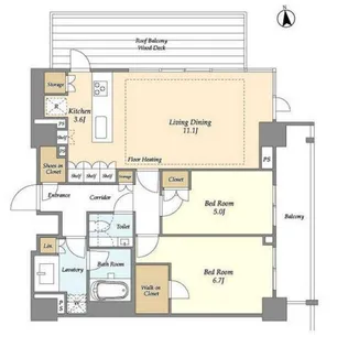 オアーゼ新宿市谷薬王寺【4階】の間取り