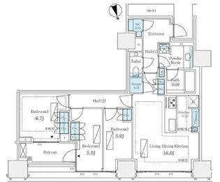 東京都港区三田1【マンション】の間取り