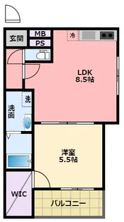 フジパレス西宮戎V番館【3階】の間取り