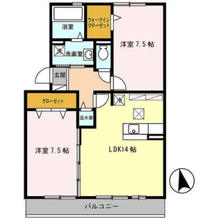りあんコート (りあんCourt)【1階】の間取り