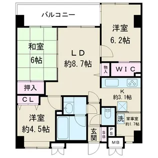 ラ・ベルドゥーレ田無【2階】の間取り