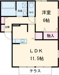 ヴォートル・メゾンD棟【1階】の間取り