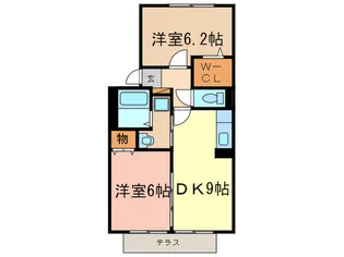ビュ-ラ-アヤB棟【1階】の間取り