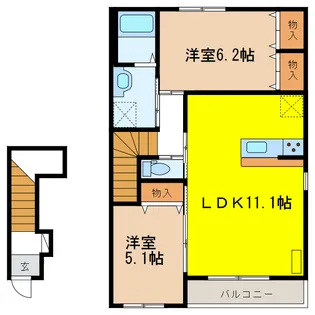 リバレイン【2階】の間取り