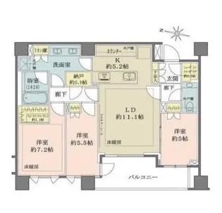 ザ・パークハウス千代田六番町【5階】の間取り