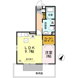 リバーフロントK【1階】の間取り