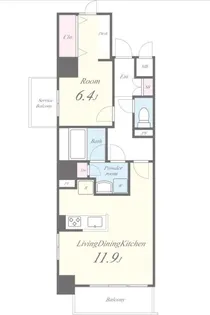 GARDEN COURT A 高島平【6階】の間取り