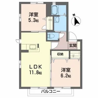 アプリコットA【2階】の間取り