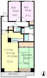 ピコティ北小金東館【9階】の間取り
