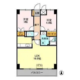 グランディス新八柱【10階】の間取り