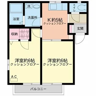 Flat F【1階】の間取り