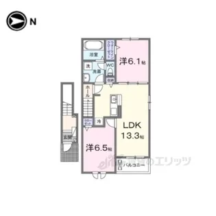 カレント綾部【2階】の間取り