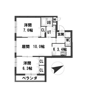 グランメール椿【3階】の間取り