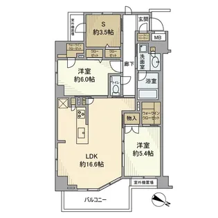 オープンレジデンシア 文京千駄木【2階】の間取り